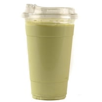 [25 PACK] 24 oz Cups | Iced Coffee Go Cups and Sip Through Lids | Cold Smoothie | Plastic Cups with Sip Through Lids | Clear Plastic Disposable Pet Cups | Ideal for Parfait, Juice, Soda, Party Cups