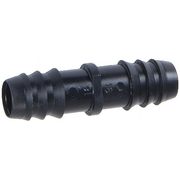 25-PACK - Drip Irrigation / Hydroponics Barbed Coupling Fitting, Universal (Fits All Sizes of 16mm, .520" ID 1/2"-Inch Drip Tubing)