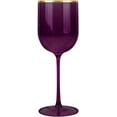 thumbnail image 1 of (25 PACK) EcoQuality Translucent Plastic Purple Wine Glasses with Gold Rim - 12 oz Wine Cups with Stem, Disposable Shatterproof Wine Goblets, Reusable, Elegant Drink Cup Tumblers Weddings, Party, 1 of 3