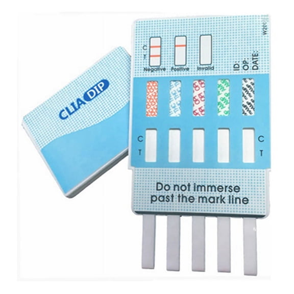 (25 PACK) QTEST 5 Panel Urine Drug Test Dips With FREE Collection Cups and Lids AMP/COC/METH/OPI/THC