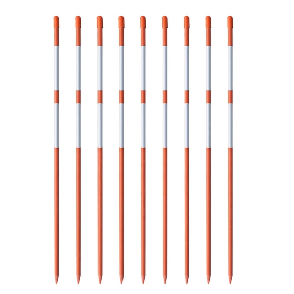 25 PCS 72" Driveway Markers Snow Stakes Plow Stakes Orange Reflective Fiberglass 6FT