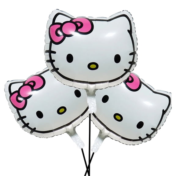 3 PCS Hello Kitty Balloons Birthday Party Balloons Kitty Balloons Foil Balloons
