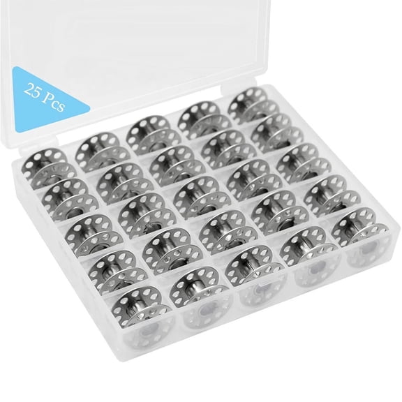 25 PCS/Box Metal Sewing Bobbins With Visible Mesh Storage Boxe For Singer Brother Household DIY Sewing Machine Accessories Tool