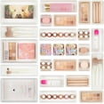 thumbnail image 1 of 25 PCS Clear Plastic Drawer Organizers Set, 4-Size Versatile Bathroom and Vanity Drawer Organizer Trays, Storage Bins for Makeup, Bedroom, Kitchen Gadgets Utensils and Office, 1 of 7