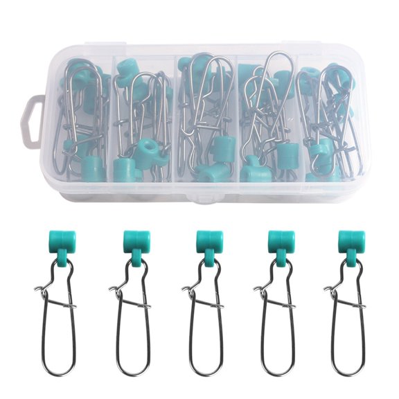 25 PCS Fishing Line Sinker Slide, High-Strength Braid Line Sinker Slider with Duo-Lock Snap, Sinker Weight Connectors, Heavy Duty Fishing Tackle Kit with Transparent Storage Box,Grey