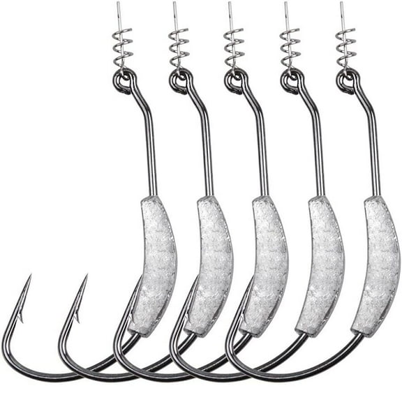 25 PCS Fishing Weighted Swimbait Hooks Lead Weighted Hooks with Twistlock 5 Size