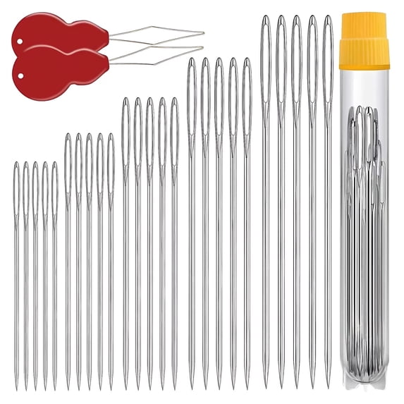 Bochen Large Eye Hand Sewing Needles, Metal Embroidery Needles