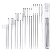 25 PCS Large Eye Sharp Sewing Needles - Stainless Steel Hand Quilting Needles in a Handy Storage Tube