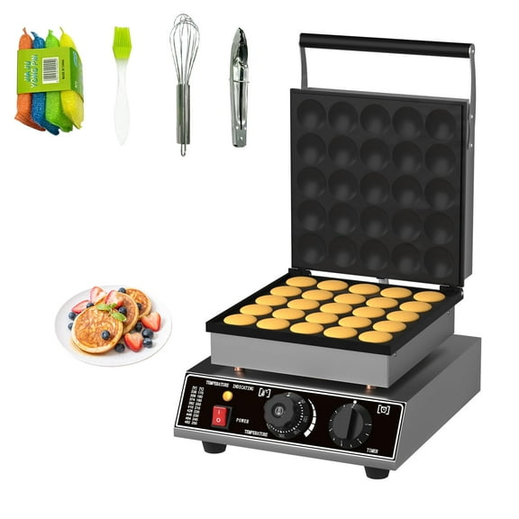 25 PCS Mini Pancakes Maker Machine. 110V Mini Dutch Pancake Maker. 1750W Commercial Electric Nonstick Waffle Maker Machine for Home and Restaurants.