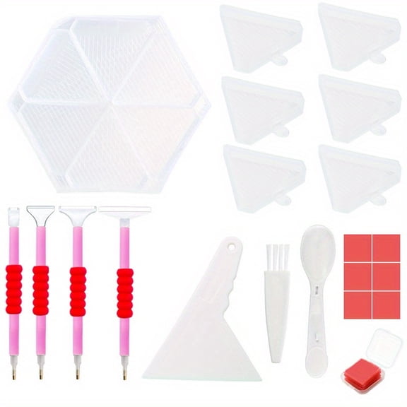 25 PCS Multi-functional Diamond Painting Tray Plate, DIY Diamond Painting Accessories, Diamond Painting Art Supplies, Diamond Painting Beads StorageTray Tool Accessories