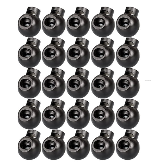 25 PCS Plastic Spring Cord Locks for Drawstring,Spring Toggle Stopper,Elastic Cord Rope End for Drawstrings and Paracord,Single Hole Round Shape Clip Stopper Arts Crafts & Sewing(Black)