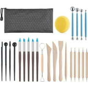 25 PCS Polymer Clay Tools,Clay Tools Kit, Ceramics Clay Sculpting Tools Kits, Air Dry Clay Tool Set for Adults, Pottery Craft, Baking, Carving, Drawing, Dotting, Molding, Modeling, Shaping