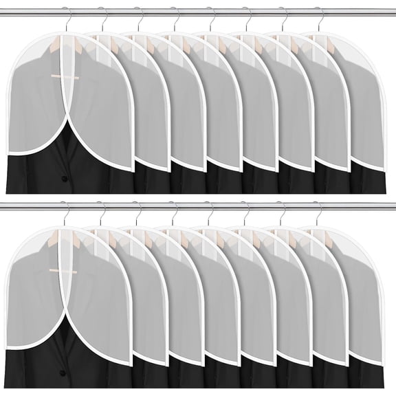 25 PCS Shoulder Covers for Hanging Clothes, Garment Shoulder Covers Cloth Dust Cover for Closet, Plastic Clothes Hanger Cover for Hanging Suit, Coat, Jacket, Dress (24'' X 18")