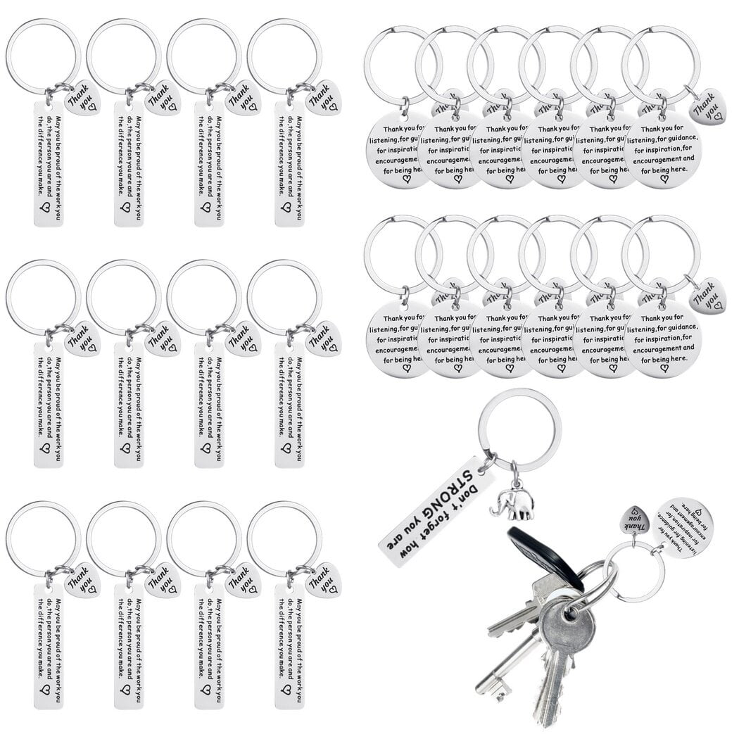 Roowest 40 Pcs Inspirational Keychains Bulk Thank You Gifts Motivational  Quotes Funny Key Chains for Women Men Teacher Educator Coworker Employee