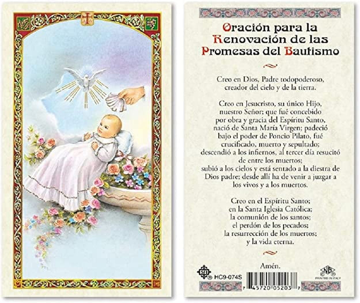 25/PKG - Spanish Baptism Child - Baptism Blessing Laminated Prayer Cards -  Walmart.com, image size:1250x1052