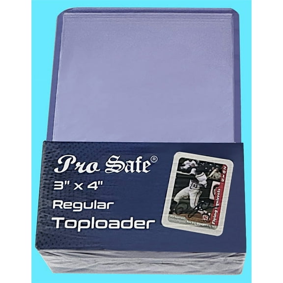 25 PRO SAFE 3x4 REGULAR TOPLOADERS NEW Rigid Clear Trading Card Sleeves Sports