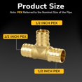 25 Pack 1/2 Inch PEX Tee Fittings, Brass Crimp Tee for PEX A B C Tubing ...