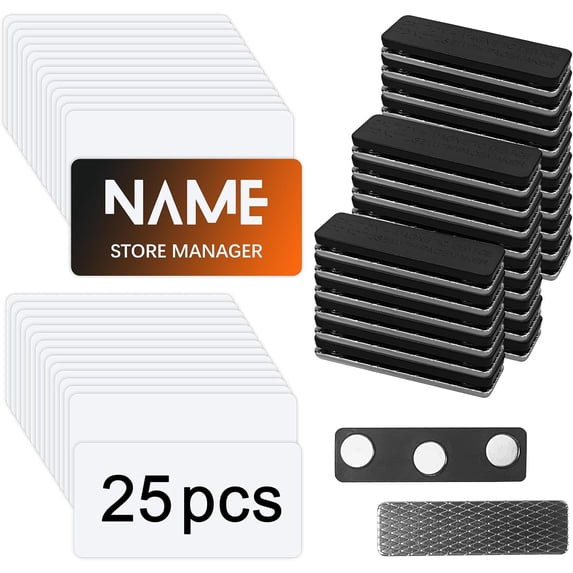 25 pcs sublimation name tags,1.5 x 3 Inch Metallic Aluminium sublimation name tag blank magnetic name tags,sublimation name badge blanks Reusable Name Tags, White
