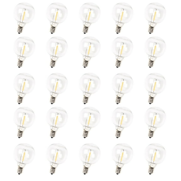 25-Pack / 10-Pack G40 LED String Lights Replacement Bulb E12 Screw Base Warm White 2700K Retro Style  Bulbs Dimmable