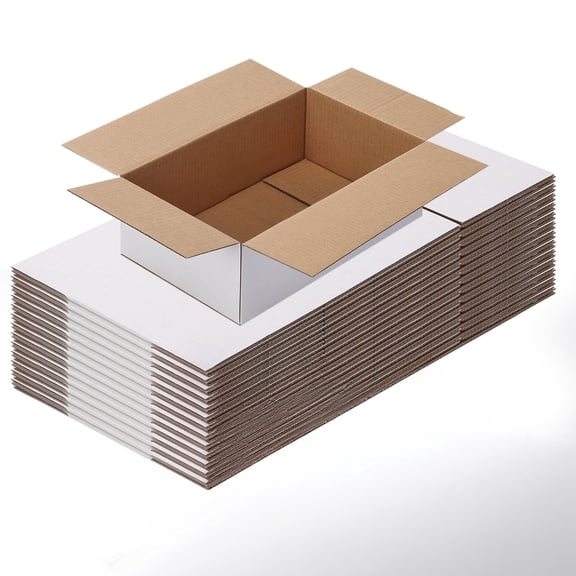 25 pack 10x6x4 inch Shipping Boxes  White Corrugated Gift Boxes for Small Business & Party Packaging