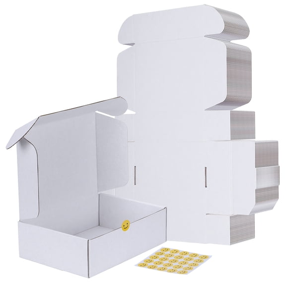 25 Pack 10x7x3 Shipping boxes White Cardboard box for Packing and Mailing