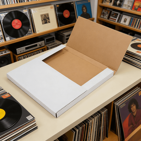 25 Pack 12.5In Corrugated Shipping Boxes Cardboard Mailer Packaging Boxes Lightweight Flat Boxes for Albums Records Storage Moving Packing Supplies Easy Assembly Durable Moisture Proof Sturdy