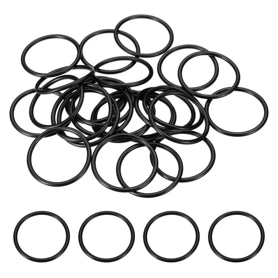 25 Pack 124 Nitrile O-rings, 90 Durometer 1-1/4" ID, 1-7/16" OD, 3/32" Width, Black