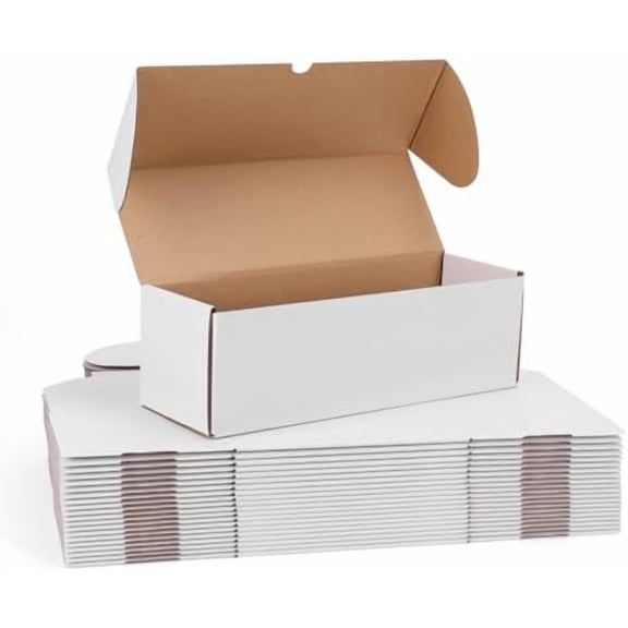 25 Pack 12x6x4 White Small Shipping Boxes, 12 x 6 x 4 Corrugated Cardboard Mailer Box for Packaging Small Business