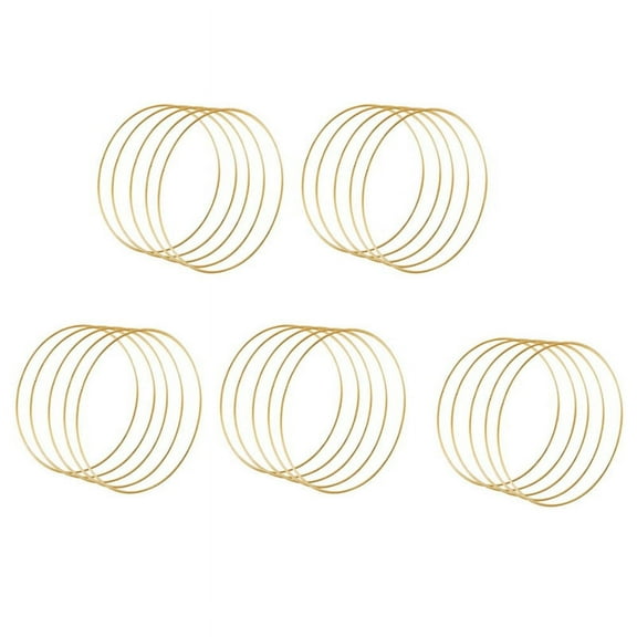 25 Pack 14 Inch Metal Floral Hoop Wreath Macrame Gold Hoop Rings for DIY Wreath Decor