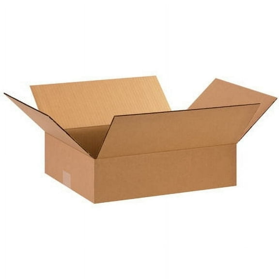 25-Pack 15x12x4 Flat Corrugated Shipping Boxes - Space-Saving Packaging Solution