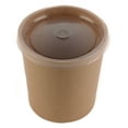 thumbnail image 1 of [25 Pack] 16 oz Disposable Kraft Paper Soup Containers with Plastic Lids - Pint Ice Cream Containers, Frozen Yogurt Cups, Restaurant, Microwavable, Take Out, Food Storage, Recyclable, 1 of 3