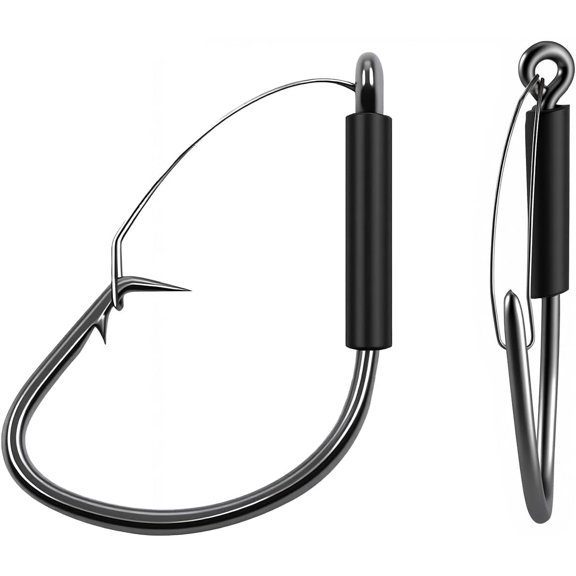 25-Pack 2X Strong Weedless Wacky Rig Hooks - Ultra Sharp Neko Rig Circle Weedless Hooks for Bass & Catfish,Saltwater & Freshwater