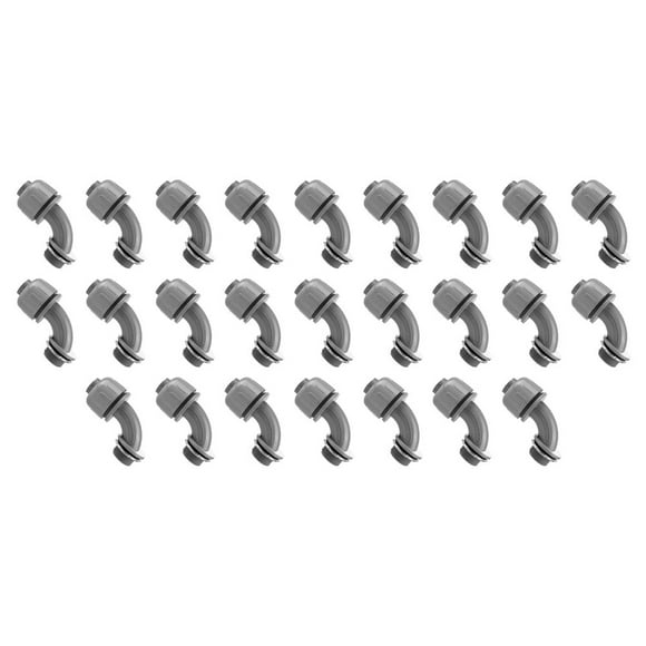 25 Pack 3/4 Inch Grey PVC Electrical Conduit Fittings 90 Degree Tight Connectors for Pipe Cable HVAC Machine Tools Marine Equipment