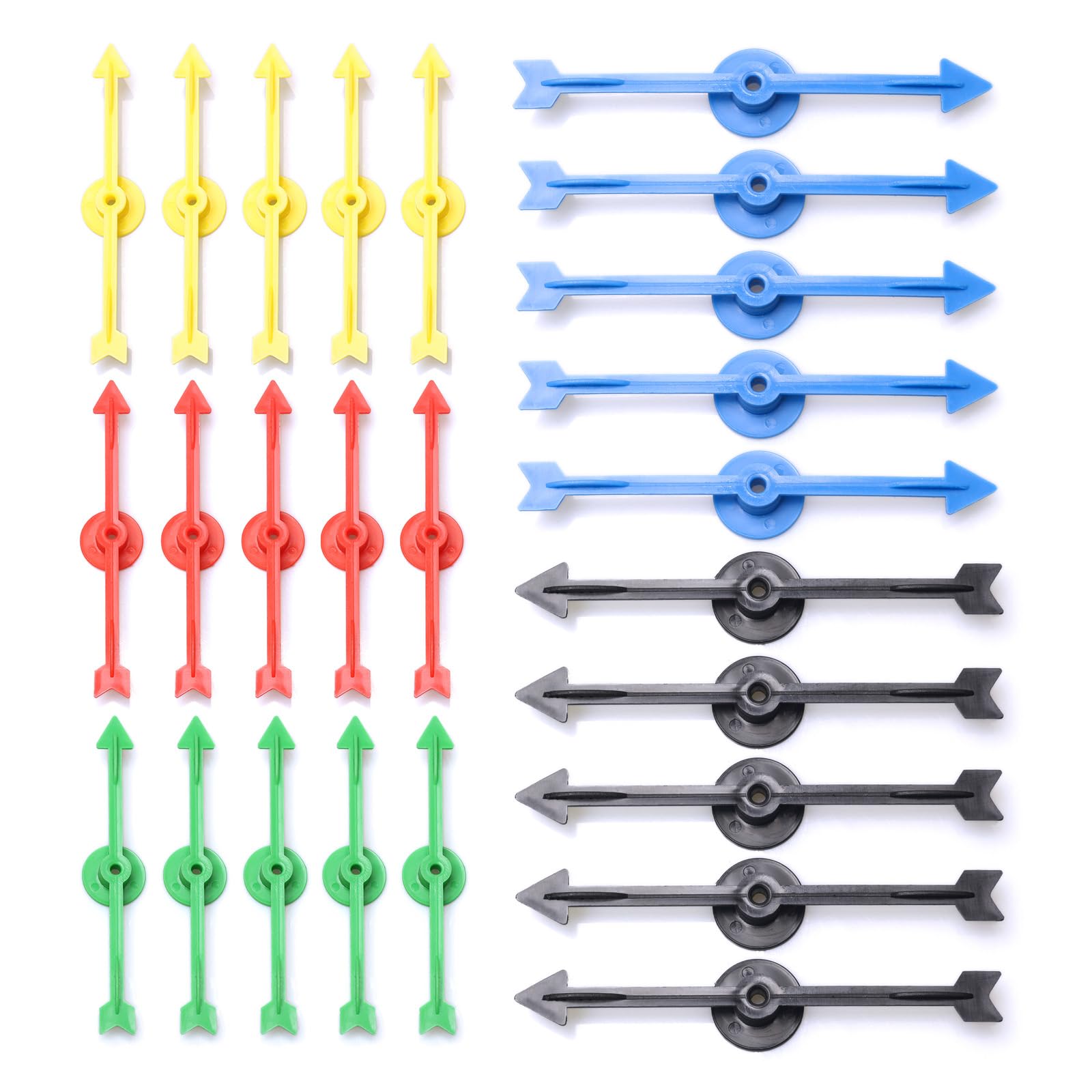 25 Pack 4inch Arrow YPF5 Spinners in 5 Colors for Home and Classroom