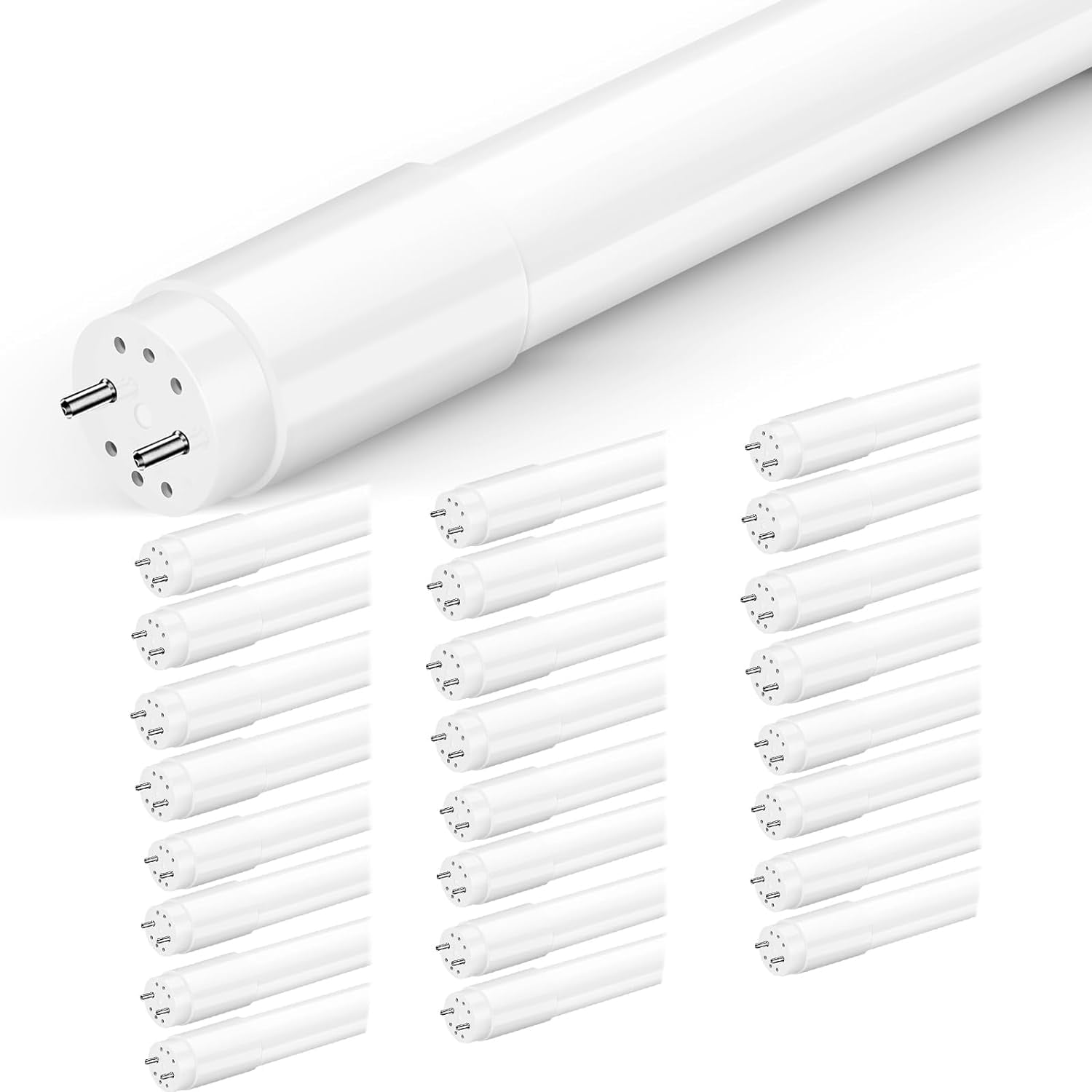 25Pack 4FT LED Tube Type A+B, 20W, 6500K Cool White, Plug and Play