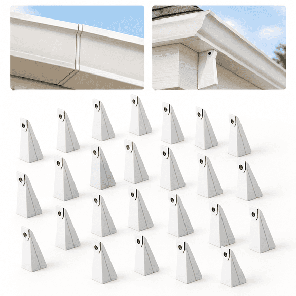 25 Pack 5 Inch K-Style Aluminum Gutter Wedges For 3/12-5/12 Steep Roof Pitch