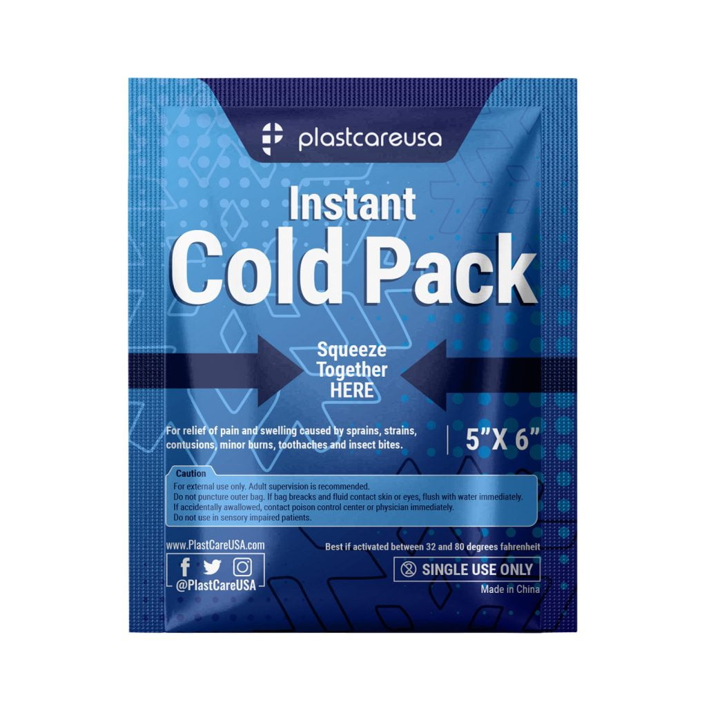 25 Pack 5" X 6" Disposable Ice Packs for Injuries, Swelling, Muscle & Joint Aches for Pain Relief