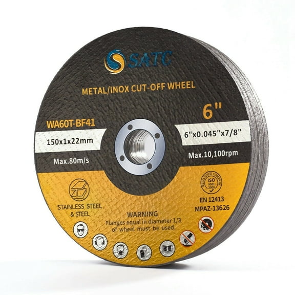 S SATC 25 Pack 6" x .045" x 7/8" Cut Off Wheels for Angle Grinder