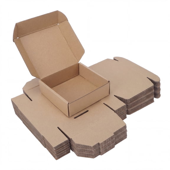 25 pack 6x6x2 inch Shipping Boxes Corrugated Brown Gift Boxes for Business & Party Packaging