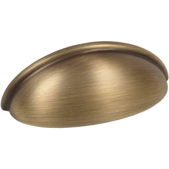 25 Pack 783BAB Brushed Antique Brass Bin Cup Drawer Pulls 3 Inch 76mm Hole Centers for Kitchen Bathroom Drawer Dresser