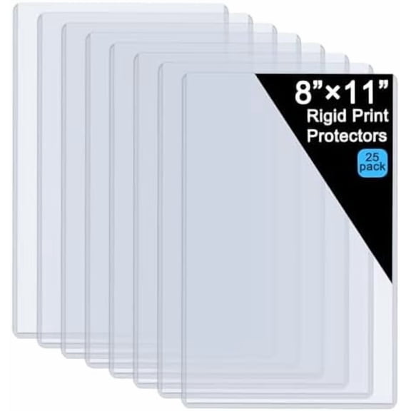 25 Pack 8.5" x 11" Hard Sheet Protectors, Rigid Print Protectors, Clear Waterproof Protectors, Paper Sleeves Photo Plastic Sleeves Hard Plastic Document Holder, Birth Certificate