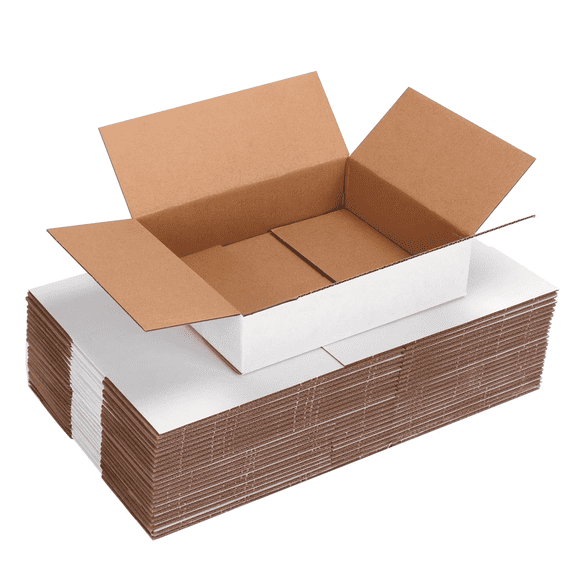 25-Pack 8x6x2 White Corrugated Cardboard Mailer Boxes