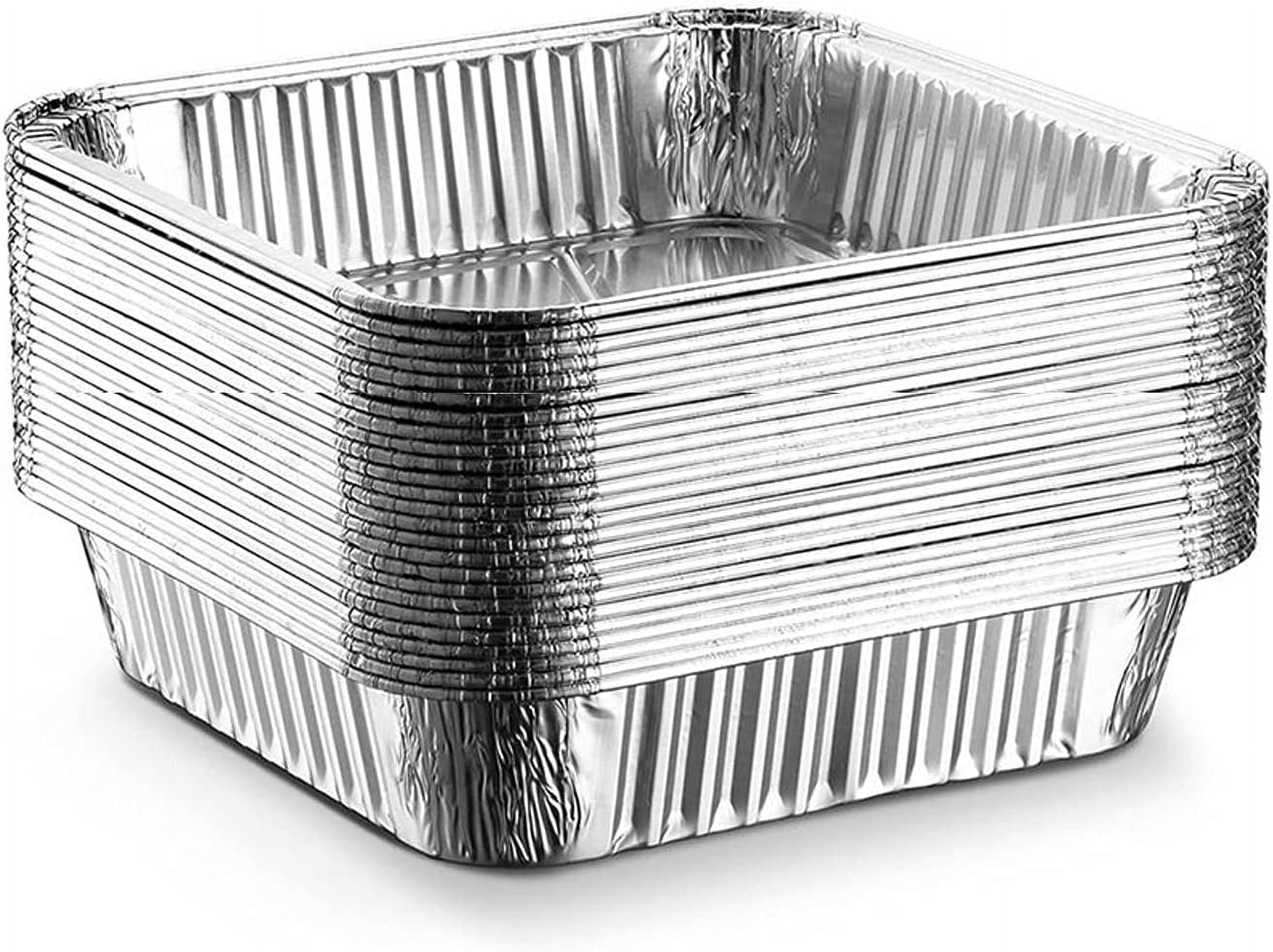 25Pack Aluminum Foil Pans Disposable Baking Cake Pans 8x8 Oven