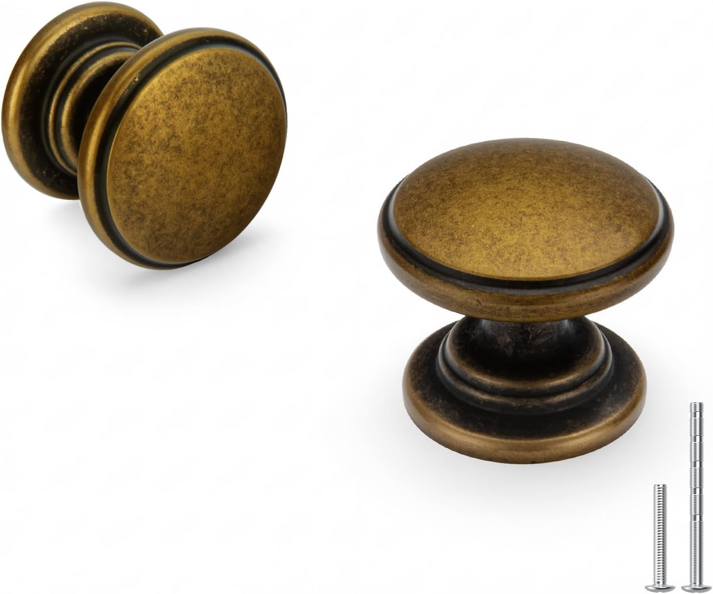 25 Pack Antique Bronze Cabinet Knobs Round Drawer Knob for Kitchen Cabinets Dresser Drawers Pulls Zinc Hardware Handle