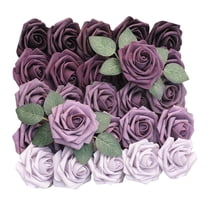 25 Pack Artificial Roses, Fake Roses Bulk for Wedding Bouquet, DIY Bride Centerpiece Flower Arrangement Vase, Faux Roses for Home Decor, Valentine's Day, Mother's Day Gift