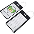thumbnail image 1 of 25 Pack - Backpack ID Luggage Tags for Student Identification & Business Cards - School Name Badge Holder for Backpacks - Sturdy Plastic Suitcase Tags/Clear Window by Specialist ID (Black), 1 of 7