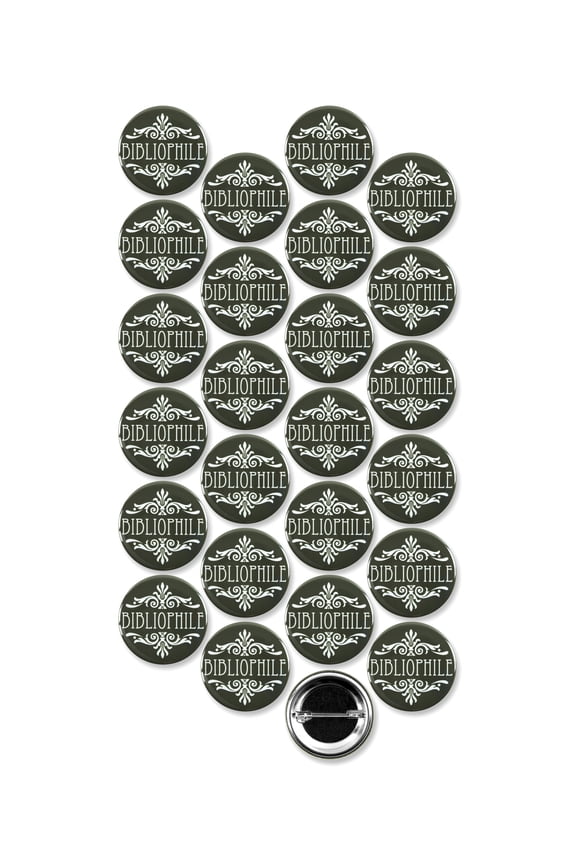 25 Pack - Bibliophile Book Lovers Pinback Button Badges - 1.5 Inch