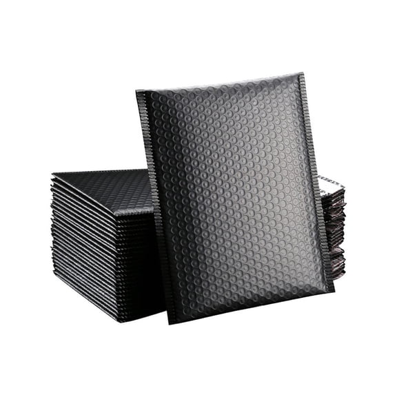 25-Pack Black Bubble Mailers, Self Seal Padded Envelopes, Waterproof Tear Resistant, Poly Shipping Mailers, Mailing Envelopes-4"6"