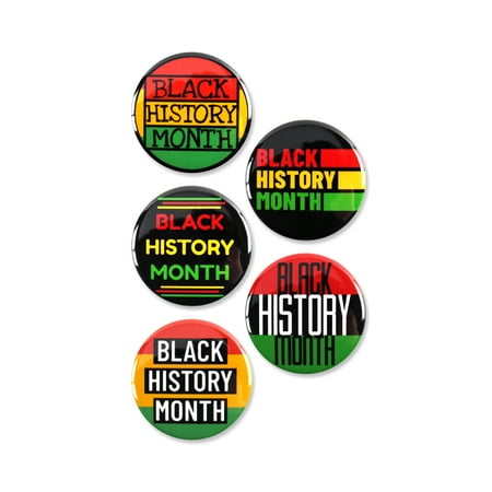 25 Pack - Black History Month Multipack Pinback Buttons - Round 1.5 Inch