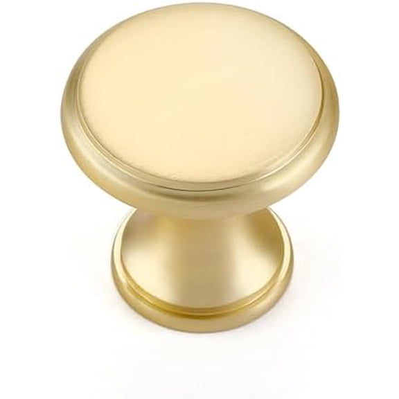25 Pack Brushed Brass Kitchen Cabinet Knobs, Solid Brass Pulls Zinc Handles Simple Drawer Cabinet Hardware for Cupboard Drawer Knobs